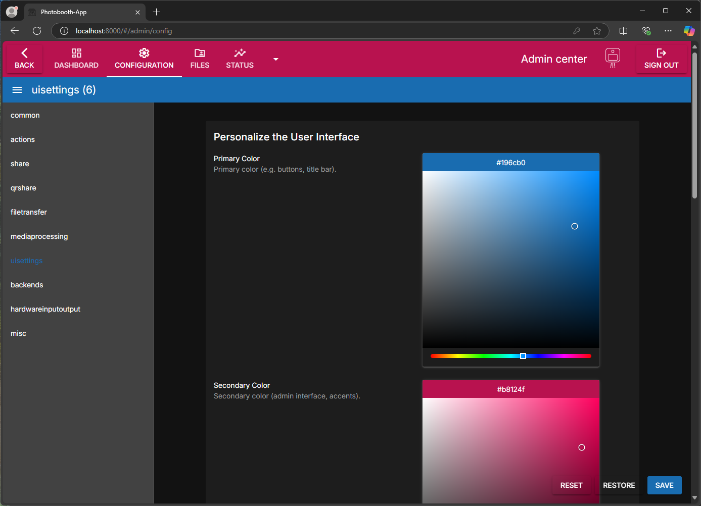 Easy to configure your photobooth in config dashboard