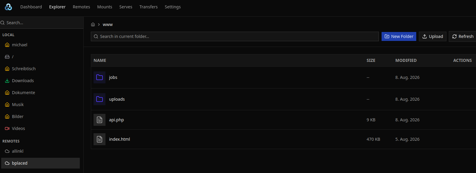 rclone webui remote explorer