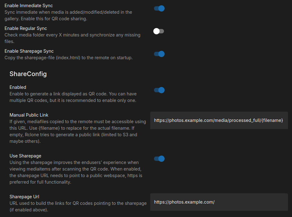 setup the shareconfig via http for an ftp server